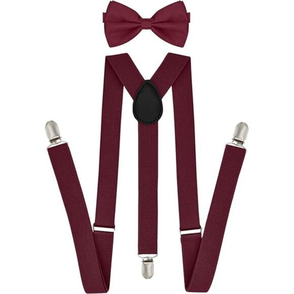 Suspenders for Men with Bow Tie - Adjustable Elastic 1 inch Wide Y Shape - Picture 7 of 7